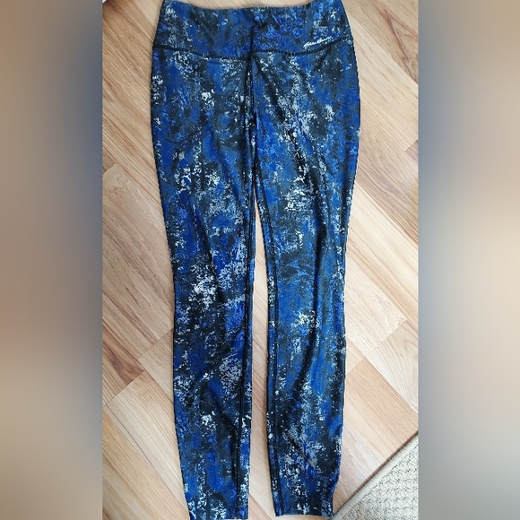 Eddie Bauer Womens High Rise Leggings Yoga Workout Pants Small Black Blue Gray - Picture 1 of 10